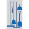 5S Supplies 5S Housekeeping Shadow Board Broom Station Version 8 - Gray Board / Blue Shadows  With Broom HSB-V8-GRAY/BLUE-KIT - alternate 1